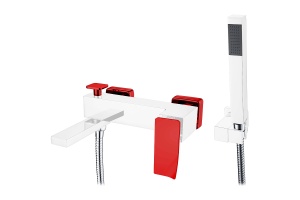 Смеситель для ванны Boheme Q хром - красный