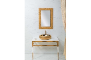 Консоль под раковину Armadi Art Vogue 100 золото - белый - 2