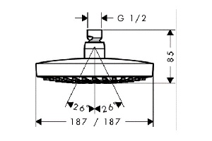 Верхний душ Hansgrohe  (26528400) - 3