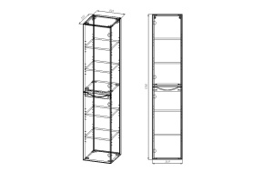 Шкаф-пенал Vincea Mia 170х35 правый бетон - 3