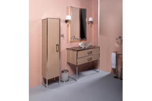 Тумба под раковину чашу Boheme Armadi Art Monaco 100 бежевый глянец - хром - 2