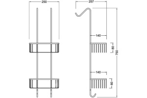 Полка двойная Timo Nelson 150084/00 хром - 2