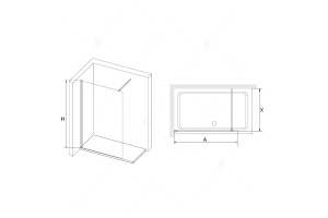 Душевая перегородка RGW Walk In WA-010B 110х195 профиль черный стекло матовое - 2
