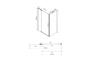 Душевой уголок Vincea Extra 90х100 хром стекло прозрачное - 2