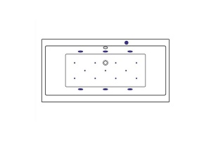 Акриловая ванна Excellent Pryzmat Slim 180x80 белая золото с гидромассажем - 2