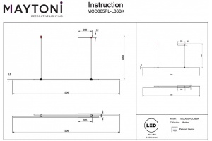 Подвесной светильник Maytoni Halo MOD005PL-L36BK - 2