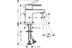 Смеситель для раковины Hansgrohe Vernis Blend с донным клапаном хром - 3