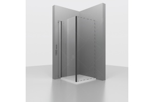 Боковая панель  90*195 RGW Z-050-2-B Чёрный/Прозрачное/6 мм