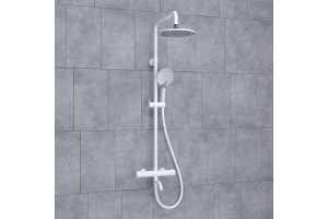 Душевая система WasserKraft 22.5 с термостатом белый матовый - хром - 2