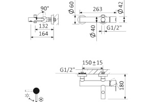 Смеситель Cezares Leaf VD-01 для ванны с душем - 2