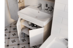 Комплект мебели Aquaton Сканди Doors 70 белый - светлое дерево - 3