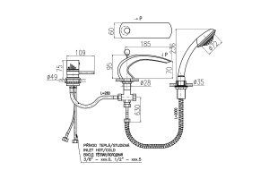 Смеситель на борт ванны термостатический Rav Slezak Dunaj хром - 2