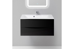 Тумба с раковиной BelBagno Marino 90 nero lucido