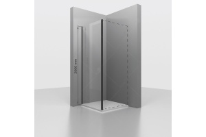 Боковая панель Rgw 120х200 черная стекло прозрачное - 2