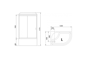Душевая кабина Royal Bath 120х80 левая хром стекло прозрачное - 2