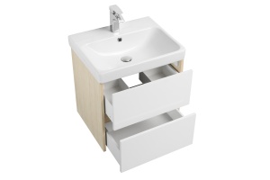 Тумба под раковину Aquaton Сканди 55 белый - светлое дерево - 3