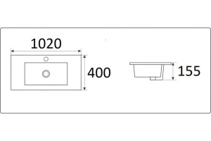 Раковина встраиваемая CeramaLux N 102 см белый (9393-100) - 2