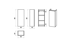 Шкаф-пенал Misty Поло 30 черный матовый - 3