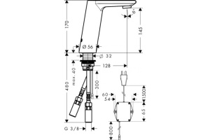 Смеситель для раковины Hansgrohe Metris S, электронный, с регулировкой температуры, с питанием от сети 230 V, хром 31102000 - 2