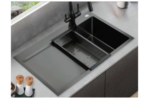 Кухонная раковина Gappo 78х50 черная - 2