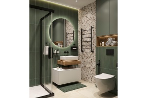 Столешница STWORKI Ольборг 60 дуб французский, без отверстий, с тумбой 80, с раковиной STWORKI Soul 1 белой - 3