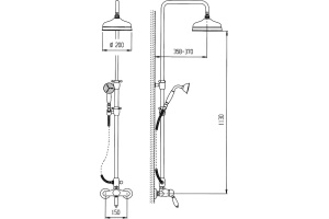 Душевая стойка Cezares Margot MARGOT-CD-01-M - 3