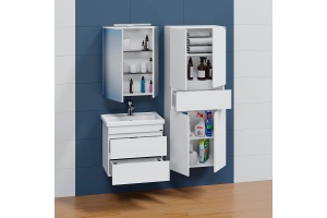 Тумба с раковиной подвесная Санта Марс 60 белый - 3