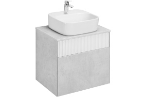 Тумба с раковиной Aquaton Марбл 60 белый-серый