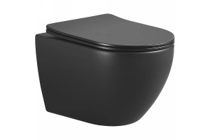 Чаша для подвесного унитаза Boheme Nero черная матовая без сиденья