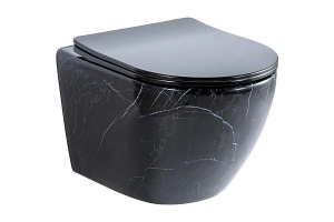 Унитаз подвесной Ceramalux черный мрамор (2212BM)