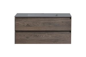 Тумба под раковину Vincea Luka 100 2 ящика темное дерево - 3