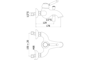 Смеситель Paffoni Giorgia GI022GF для ванны - 3