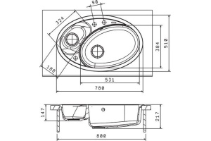 Мойка кухонная Florentina Селена 780 песочный - 2