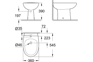 Биде напольное Grohe Bau Ceramic 39432000 - 3