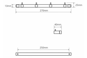 Планка на 4 крючка Bemeta Omega 104606102 хром - 2