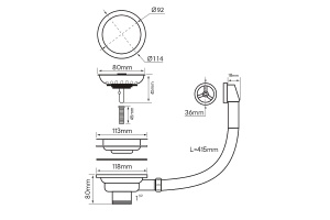Слив-перелив для кухонной мойки Paulmark темный хром - 2