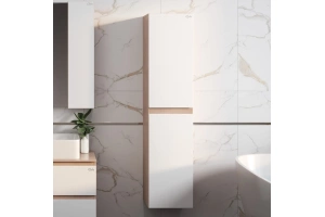 Шкаф-пенал Onika Алеста 35 камень светлый/белый (403566) - 2