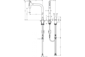 Кухонный смеситель Hansgrohe Metris Select M71 однорычажный, на 2 отверстия, с вытяжным изливом M7120-H200, хром 73819000 - 2