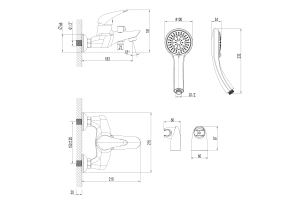 Смеситель Lemark Poseidon LM4214C для ванны с коротким изливом, дивертор с кер. пласт, хром - 2