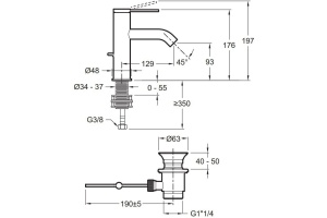 Смеситель Jacob Delafon Grands Boulevards для раковины E77958-4A-CP - 2
