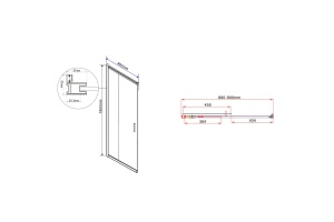 Душевая дверь в нишу Vincea Garda 90х190 профиль черный стекло тонированное - 3