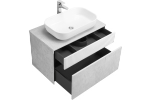 Тумба с раковиной Aquaton Марбл 80 белый-серый - 2