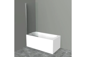 Шторка на ванну BelBagno UNO 75х150 профиль хром стекло прозрачное