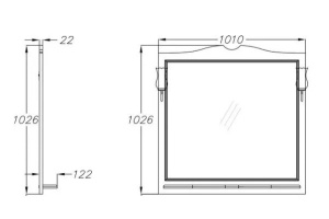 Зеркало Opadiris  Валери 105 белый матовый - 3
