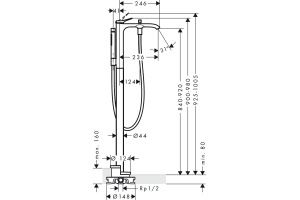 Смеситель напольный для ванны Hansgrohe Vivenis черный матовый  - 3