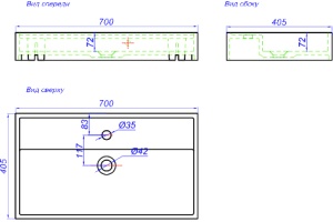 Мебельная раковина Aqwella Conform 70 - 3