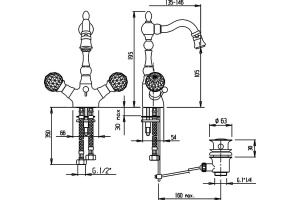 Смеситель Cezares Atlantis ATLANTIS-BS2-02-Sw для биде - 3