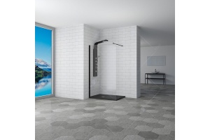 Душевая перегородка RGW Walk In WA-010B 110х195 профиль черный стекло матовое