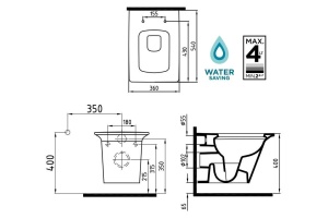 Унитаз подвесной Bien Lotus LTKA054GMVP1W3000 с биде - 3