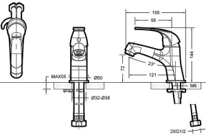 Смеситель Bravat Fit F1135188CP-RUS для раковины - 2